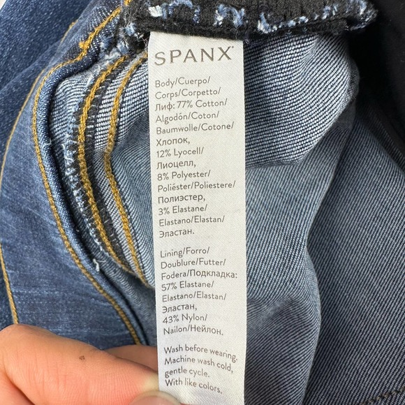 Spanx Distressed Ankle Skinny Jeans Medium Wash Size M - Picture 7 of 10